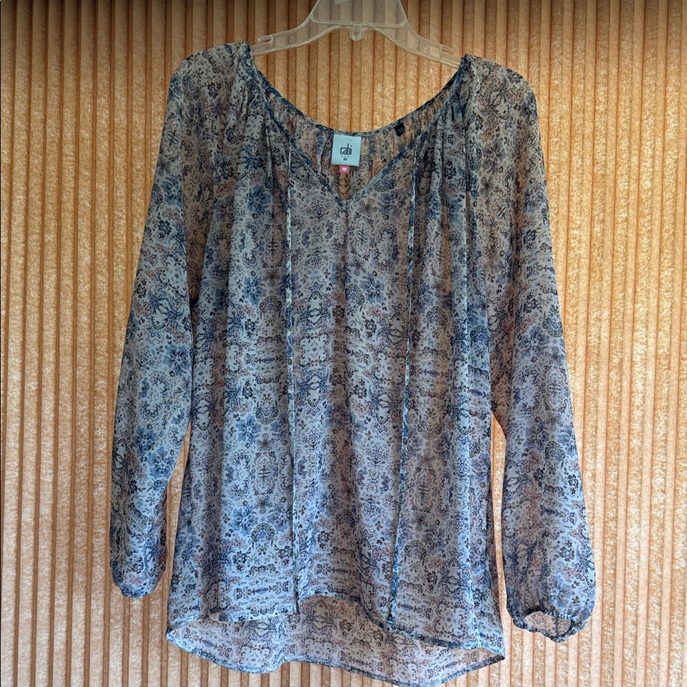 CAbi Women's Floral Sheer Blouse